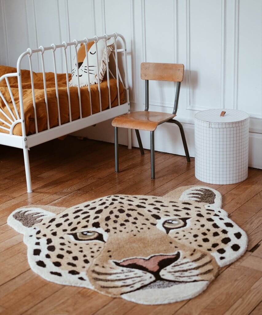 Himani Leopard head gulvtæppe, Large - Brown